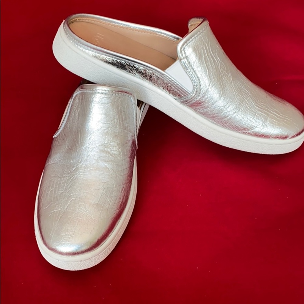 Ugg Luci Silver Metallic Leather Slip on